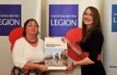 Jacquie with Royal British Legion manifesto