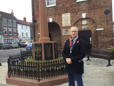 Brendan Devlin in Yarm before Remembrance Sunday