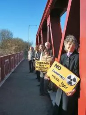 Fiona Hall MEP with councillors and campaigners on the Belasis Bridge