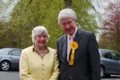 Shirley Williams and Philip Latham talking