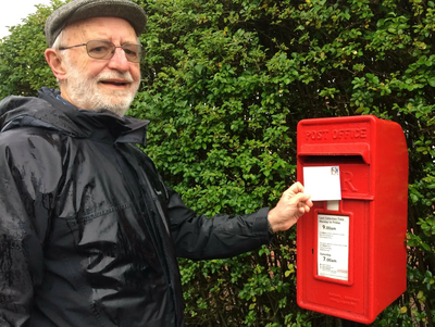 John Fletcher posting Christmas Card to Matt Vickers MP